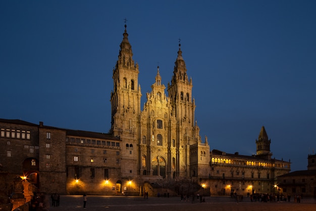 Santiago de Compostela Cathedral view at night