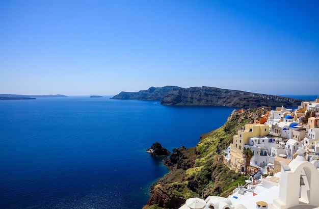 Santorini island Greece Caldera over Aegean sea