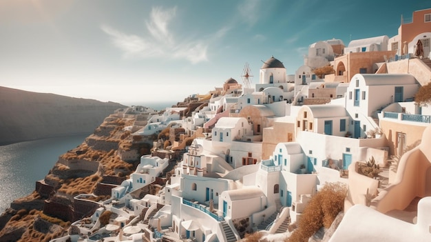 Santorini island Greece Generative Ai