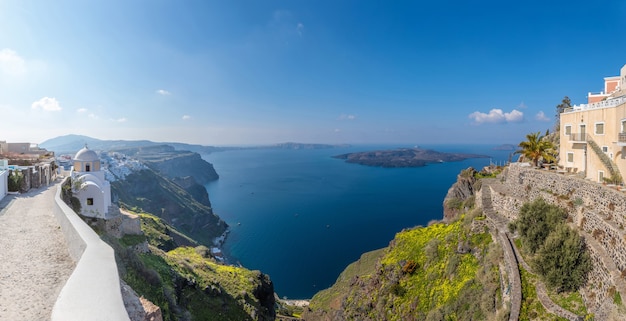 Santorini island at sunset Greece