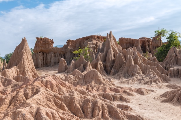 Sao Din Na Noi eroded sandstone pillars in Thailand