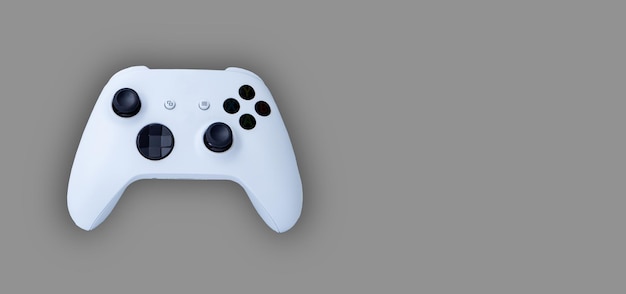 Photo sao paulo brazil 03 2022 white controller of new video game console xbox series s on white background