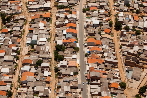 Foto sao paulo brazilië stad lucht condominium - sloppenwijk - favela uitzicht hoge kwaliteit foto