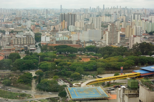 Панорамный вид с воздуха на городской пейзаж Сан-Паулу Небоскребы большого мегаполиса