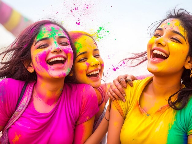 Sao Paulo SP Brazil September 28 2014 Revelers throw colored powder in each other to celebrat