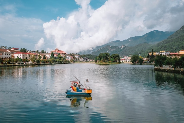 Foto città della valle di sapa vietnam