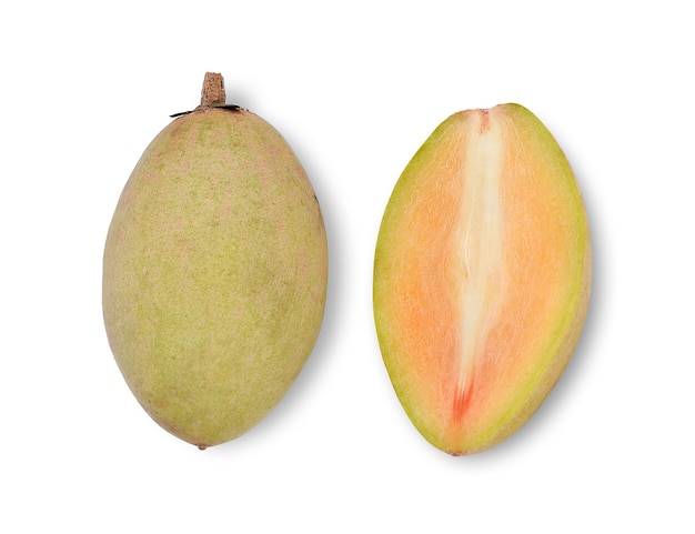 Sapodilla fruits close up isolated