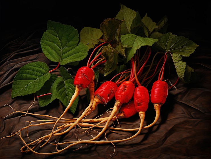 Фотография сапонины из вьетнамского женшенга panax vietnamensis