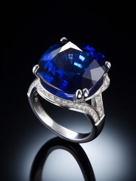 An sapphire and diamond ring generative AI