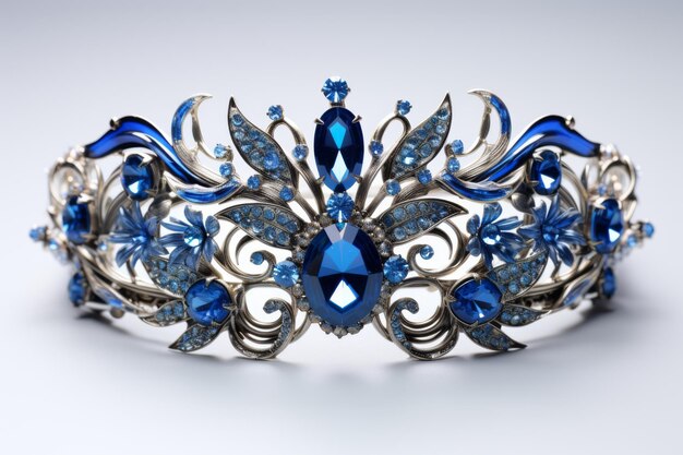 Sapphire Embellished Headpiece Exquisite Isolated on Transparent Background