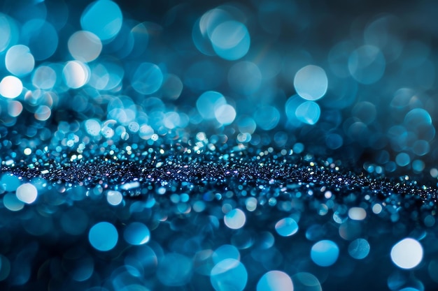 Sapphire glitter bokeh achtergrond Onfocused glinster koninklijk blauw glinster Kristal druppels behang Ai gegenereerd