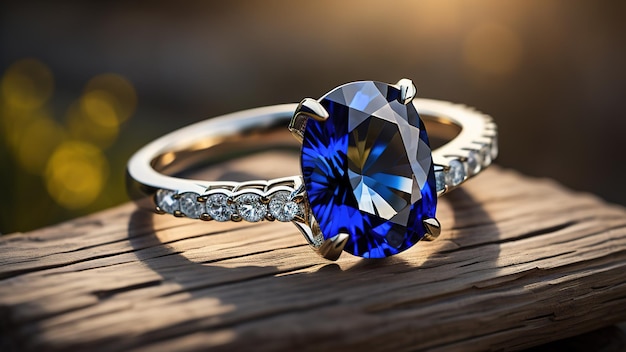 Sapphire Gold Ring Generative AI