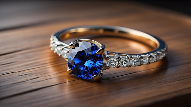 Sapphire Gold Ring Generative AI