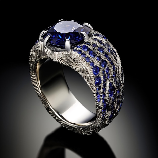 Premium AI Image | Sapphire ring Generative AI