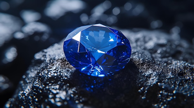 Sapphire Splendor Mesmerizing Blue Gem with Sparkling Edges Generative AI