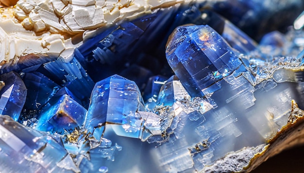 Photo sapphire texture with crystal structure macro photo