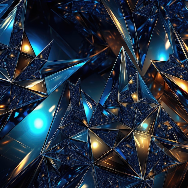 Sapphire triangles in a mesmerizing fractal arrangement