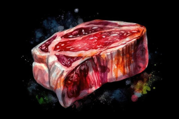 Sappige gegrilde steak op een donkere achtergrond Generatieve AI