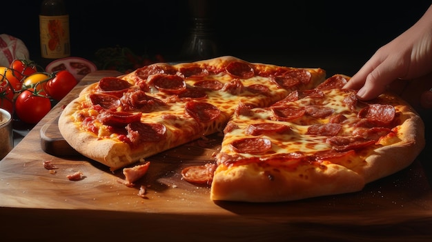 sappige pizza net gebakken uit de oven