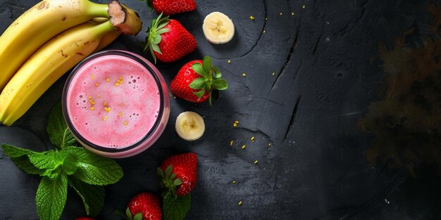 Foto saprijke gezonde smoothie drank in een pot verse groene cocktail met bessen generatieve ai