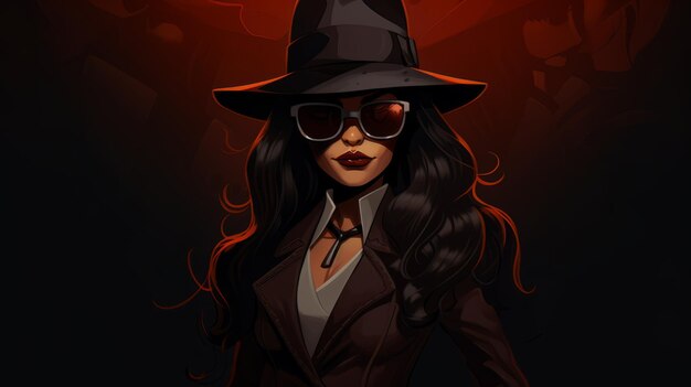 Photo sarah a dark and exotic gangster boss in necronomicon style