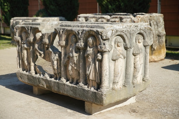 Sarcophagus in Aphrodisias Ancient City in Aydin Turkiye