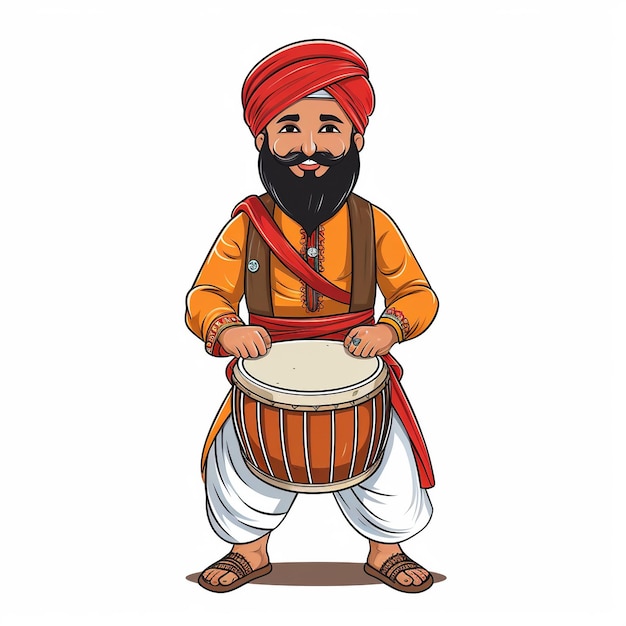 Photo sardar man playing dhol