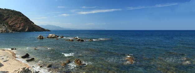 Sardinia beach landscape banner image with copy space