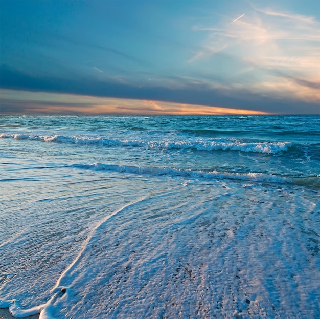 Sardinia foreshore at dusk under the moon