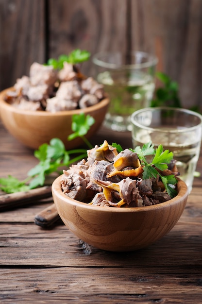 Sardinian traditional dish of murex brandaris