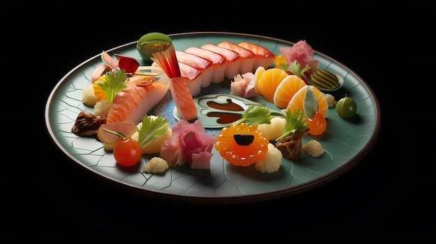 Sashimi op het bord