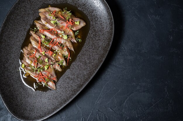 Sashimi tonijn, carpaccio