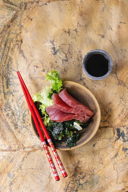 Sashimi Tuna with soy sauce