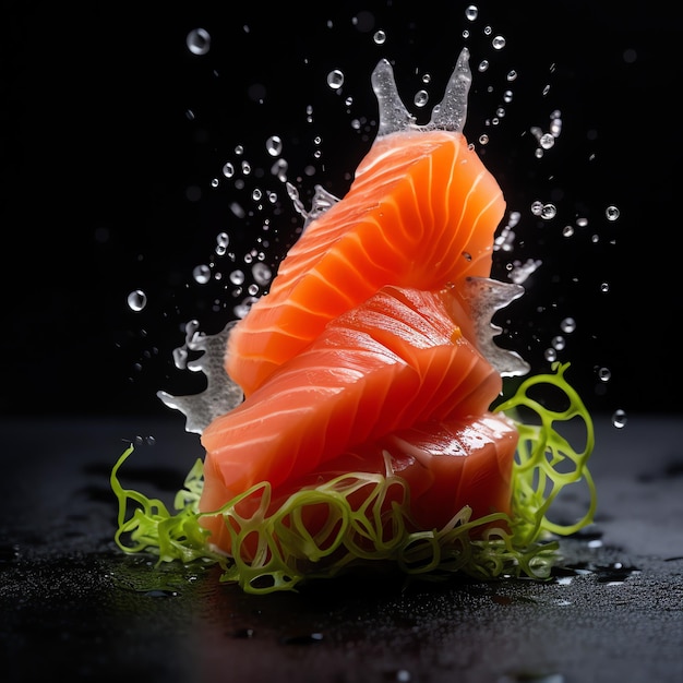 A Sashimi with blur background