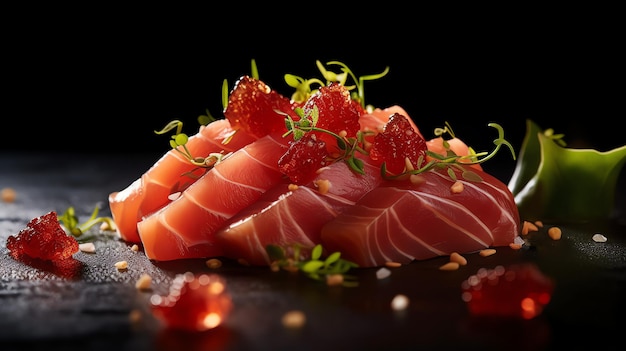 A Sashimi with blur background