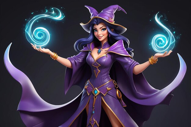 Photo sassy sorceress 3d cartoon character