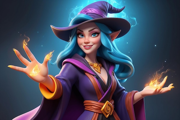 Photo sassy sorceress 3d cartoon character