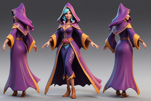 Sassy Sorceress 3D Cartoon Character