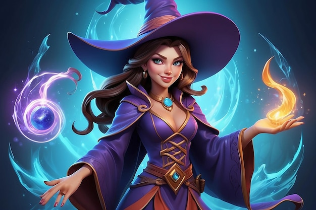 Photo sassy sorceress 3d cartoon character