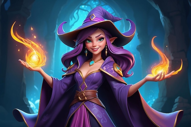 Photo sassy sorceress 3d cartoon character