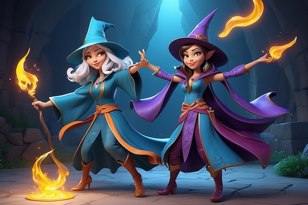 Photo sassy sorceress 3d cartoon character