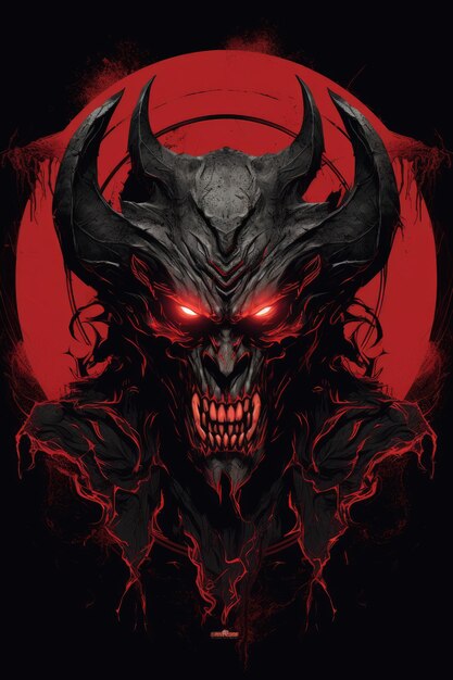 Foto vettore di progettazione di magliette professionali di satana