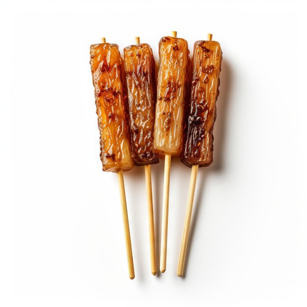 satay isolated on white background top