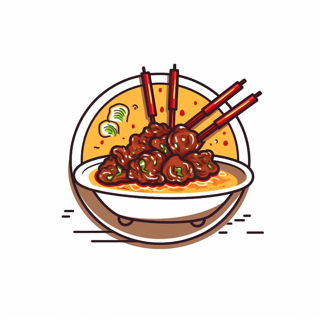 Satay logo vector op witte achtergrond