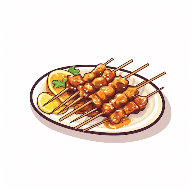 satay logo vector on white background