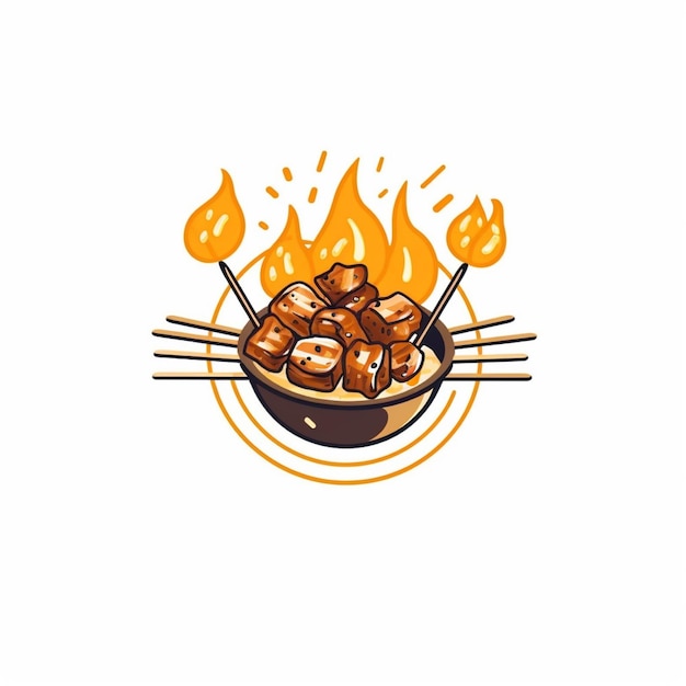 satay logo vector on white background