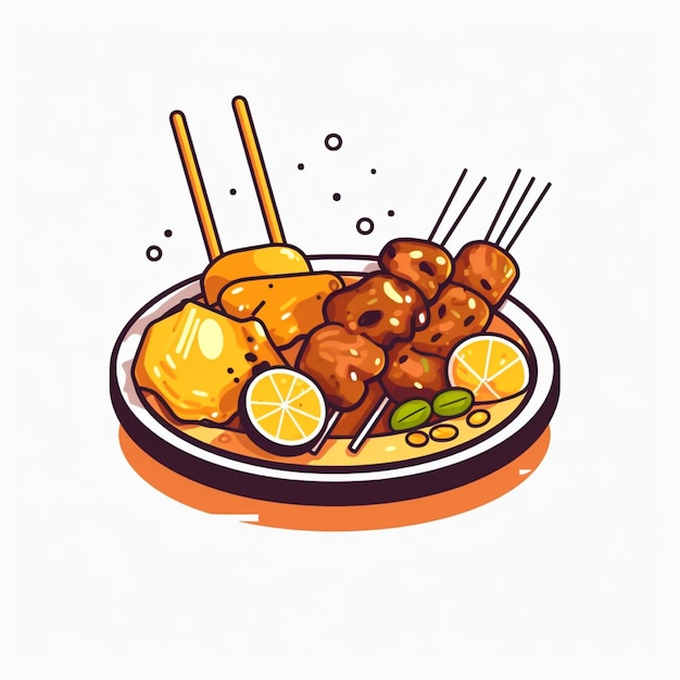 satay logo vector on white background