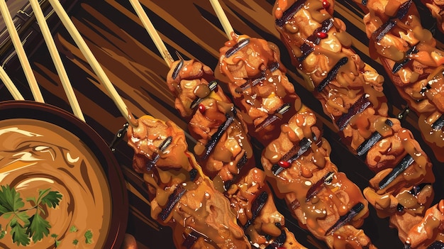 Sate Ayam Savory Grilled Chicken with Peanut Sauce