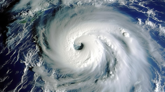 Foto satellietfoto van een tropische cycloon ericagenerative ai