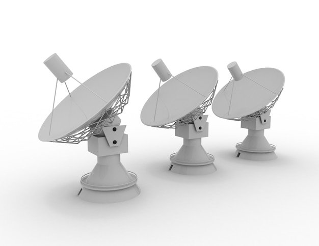 satellite dish . 3d science concept .3d rendered illustration